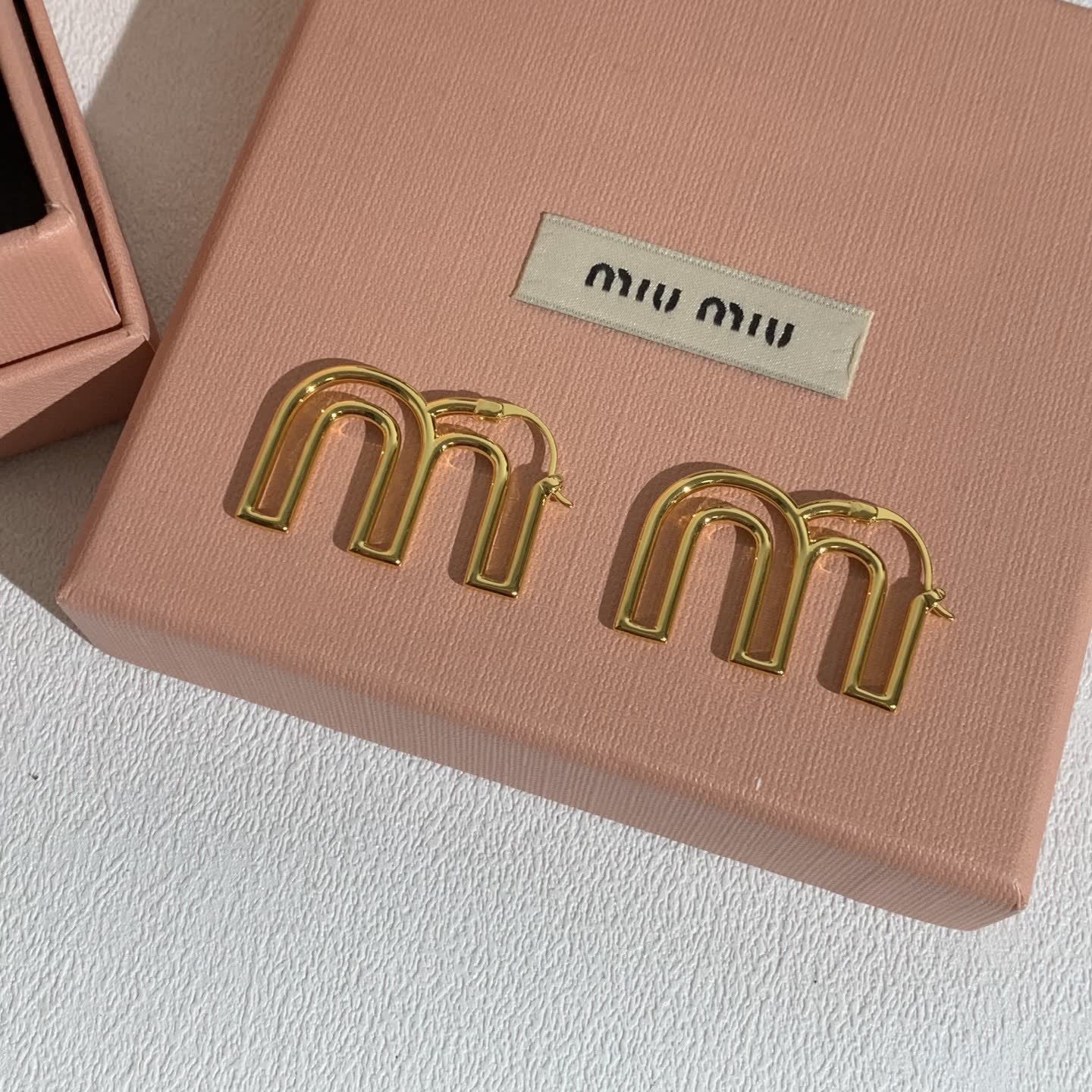 Miu Miu Gold 'U' Shape Earrings